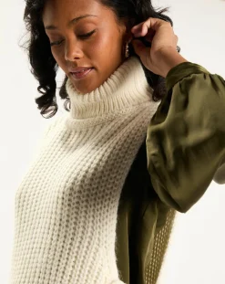 Femme Lauren Vidal Pull poncho en Alpaga mélangé Billie écru