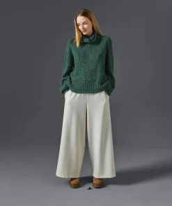 New Rodier Pull Poppy en Laine mélangée col roulé amovible vert de gris