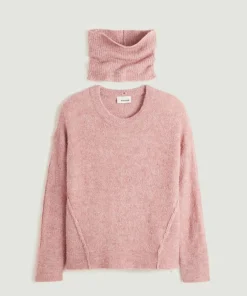 Femme Rodier Pull Romi col amovible bois de rose