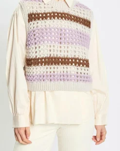 Online Marc O'Polo Pull sans manches 100% Laine Tricot multicolore