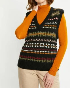 Femme Scotch & Soda Pull sans manches col V multicolore