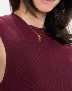 Femme Marc O'Polo Pull sans manches côtelé rouge foncé