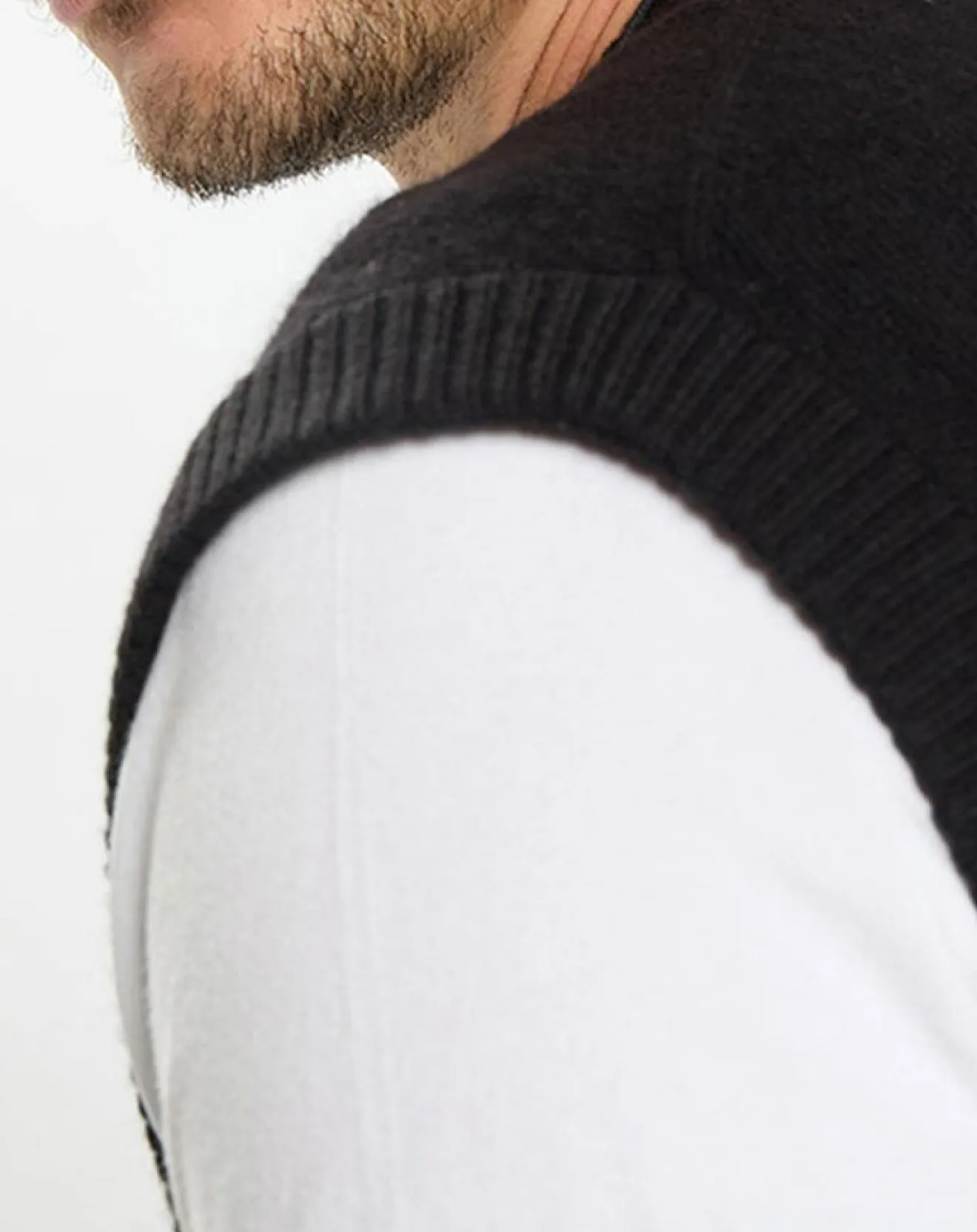 Clearance Marc O'Polo Pull sans manches en Laine & Coton noir