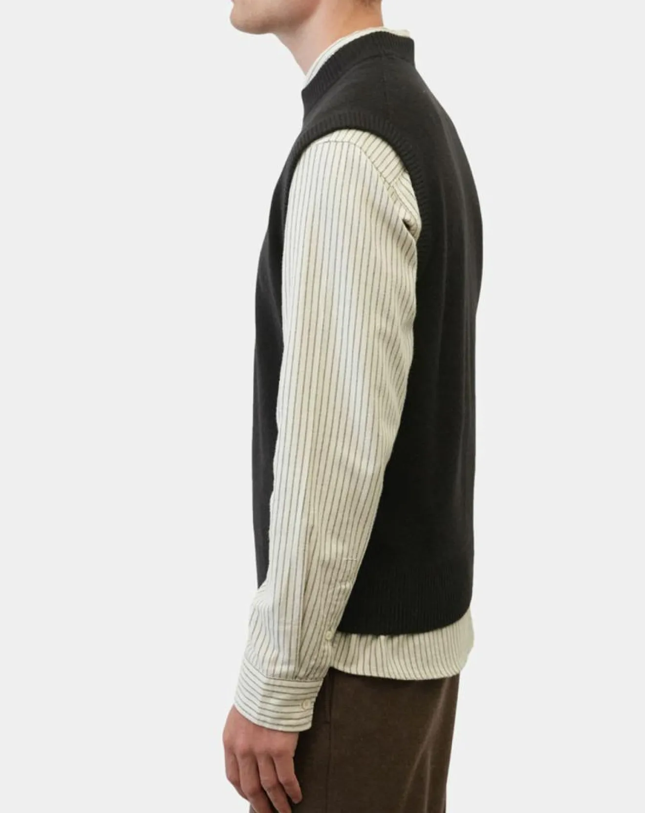 Clearance Marc O'Polo Pull sans manches en Laine & Coton noir