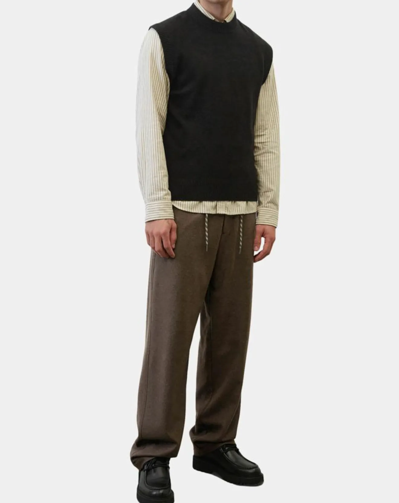 Clearance Marc O'Polo Pull sans manches en Laine & Coton noir