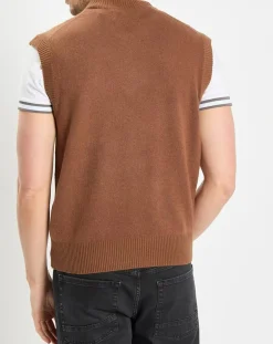 Sale Marc O'Polo Pull sans manches en Laine & Coton marron