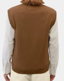 Sale Marc O'Polo Pull sans manches en Laine & Coton marron