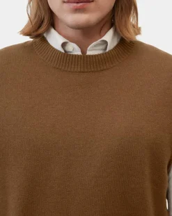 Sale Marc O'Polo Pull sans manches en Laine & Coton marron