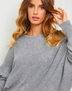 Outlet Fleur de cachemire Pull Sarah gris