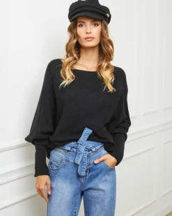 Sale Fleur de cachemire Pull Sarah noir