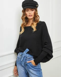Sale Fleur de cachemire Pull Sarah noir