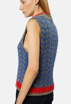 Femme Rodier Pull Suzette en Alpaga mélangé sans manches colore bleu outremer