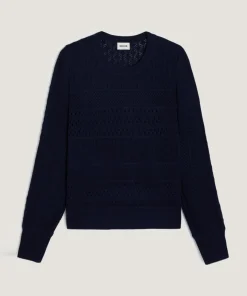 Femme Rodier Pull Tamara ajouré bleu nuit