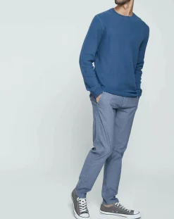 Homme Dockers Pull Textured bleu moyen