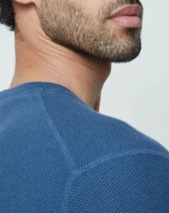 Homme Dockers Pull Textured bleu moyen