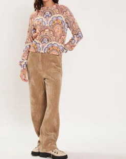 Outlet Manoush Pull Torsade imprimé violet/multicolore