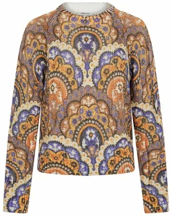 Outlet Manoush Pull Torsade imprimé violet/multicolore