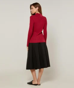Femme Rodier Pull Virginie en Laine mélangée rouge grenat