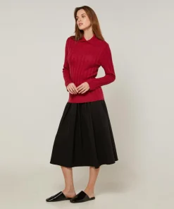 Femme Rodier Pull Virginie en Laine mélangée rouge grenat