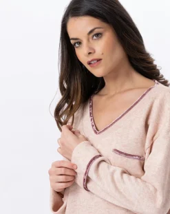 Clearance Le Chat Pyjama Alpaga beige rose