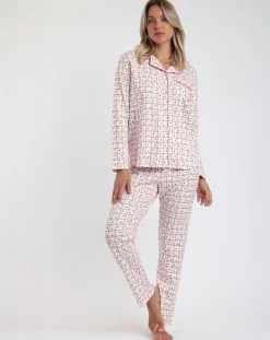 Femme Admas Pyjama boutonné You Are So Loved B écru