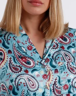 New Admas Pyjama Chemise & Pantalon Nadia bleu