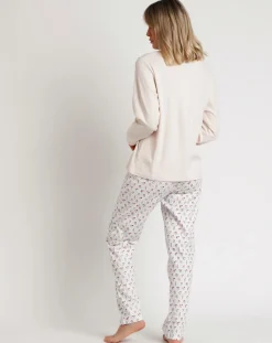 New Admas Pyjama col en V Essence of Life B beige