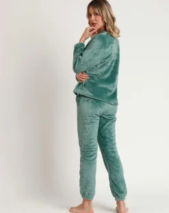 Admas Pyjama corail Be Kind to the Planet B vert feuille