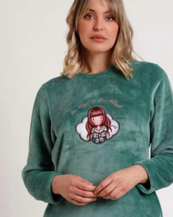 Admas Pyjama corail Be Kind to the Planet B vert feuille