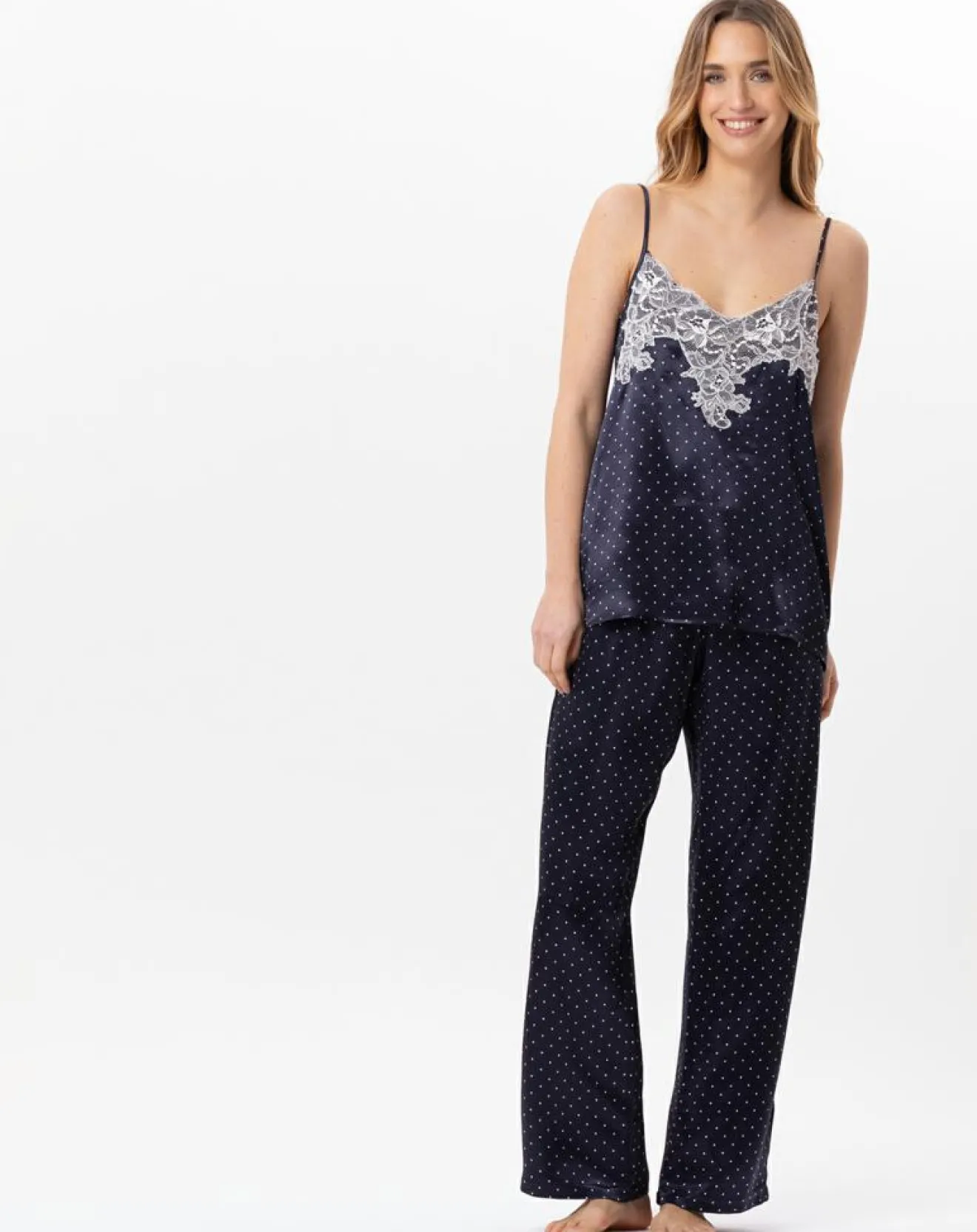 Femme Le Chat Pyjama en satin Moon marine