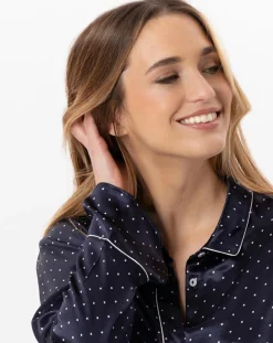 Femme Le Chat Pyjama en satin Moon marine