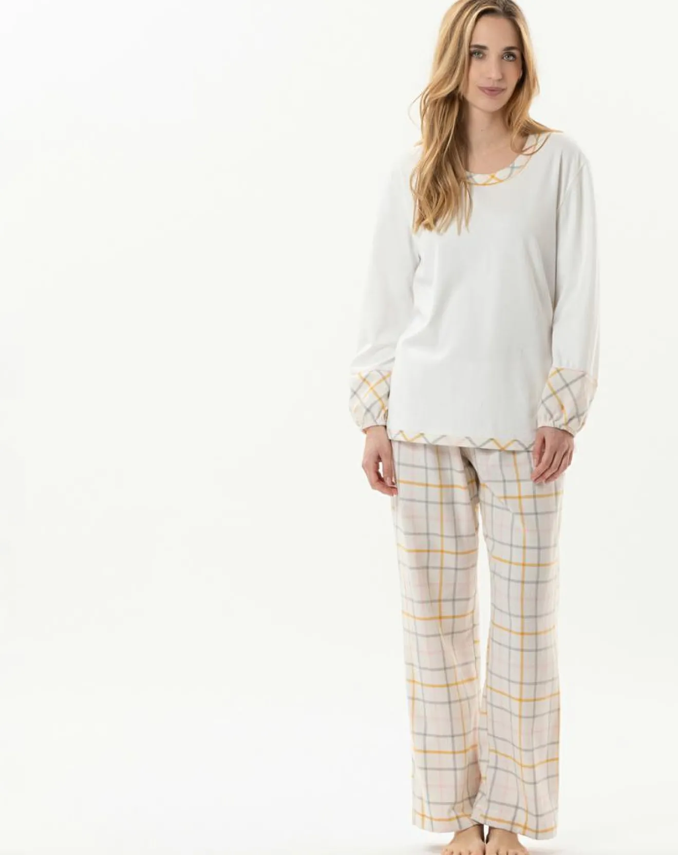 Femme Le Chat Pyjama Felicita écru/multicolore