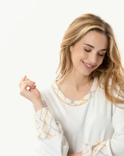 Femme Le Chat Pyjama Felicita écru/multicolore