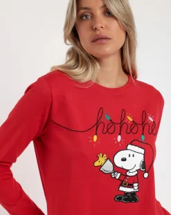 Femme Admas Pyjama femme Ho Ho Ho rouge