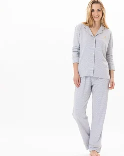 Femme Le Chat Pyjama Garance gris chiné/blanc