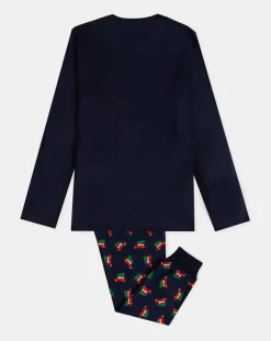 Discount Mr Wonderful Pyjama haut à manches longues & pantalon bleu marine