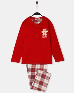 Enfant Admas Pyjama haut à manches longues & pantalon rouge