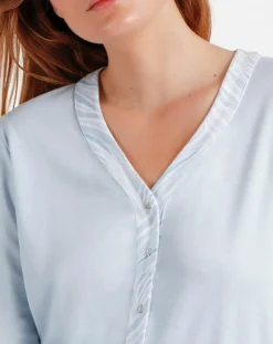 Femme Admas Classic Pyjama Haut à manches longues & Pantalon Aria bleu ciel