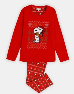 Outlet Mr Wonderful Pyjama haut à manches longues & pantalon rouge