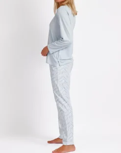 Femme Admas Classic Pyjama Haut à manches longues & Pantalon Meera bleu ciel