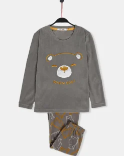 Clearance Admas Pyjama Haut manches longues & Pantalon Emiko gris