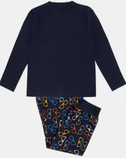 Sale Admas Pyjama Haut manches longues & Pantalon Akio bleu marine