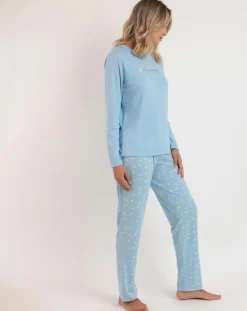 Femme Admas Pyjama It's Time to Sleep A bleu