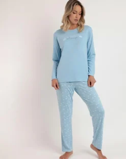 Femme Admas Pyjama It's Time to Sleep A bleu