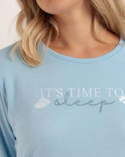 Femme Admas Pyjama It's Time to Sleep A bleu