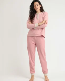 Hot Admas Pyjama patte de boutonnage Love to Love B rose