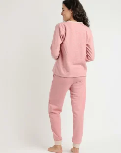 Hot Admas Pyjama patte de boutonnage Love to Love B rose