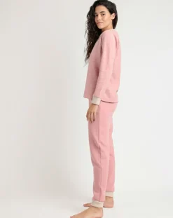 Hot Admas Pyjama patte de boutonnage Love to Love B rose