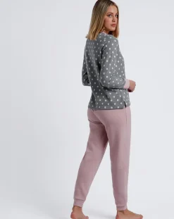 Femme Admas Pyjama Sweet Dots A gris chiné
