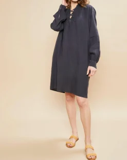 Femme Hartford Robe 100% Lin Reference graphite
